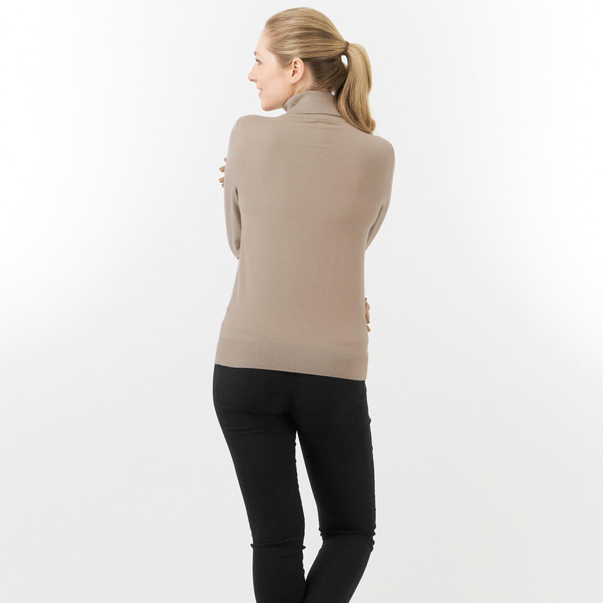 Pure Golf Simone Ladies Golf Roll Neck Cappuccino